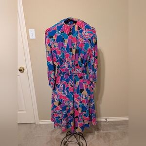 Vintage Hana Sung Designer Vibrant Floral Dress